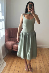 PRE ORDER - Sage Green Lady Dress with Detachable Bow