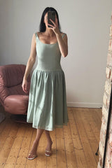 PRE ORDER - Sage Green Lady Dress with Detachable Bow