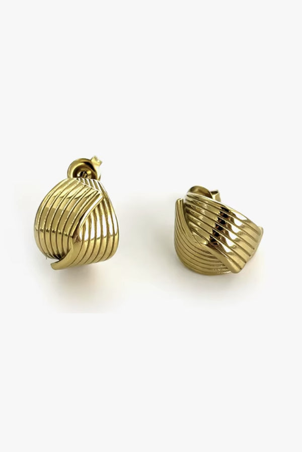 18k Gold Plated Twisted Knot Stud Earrings