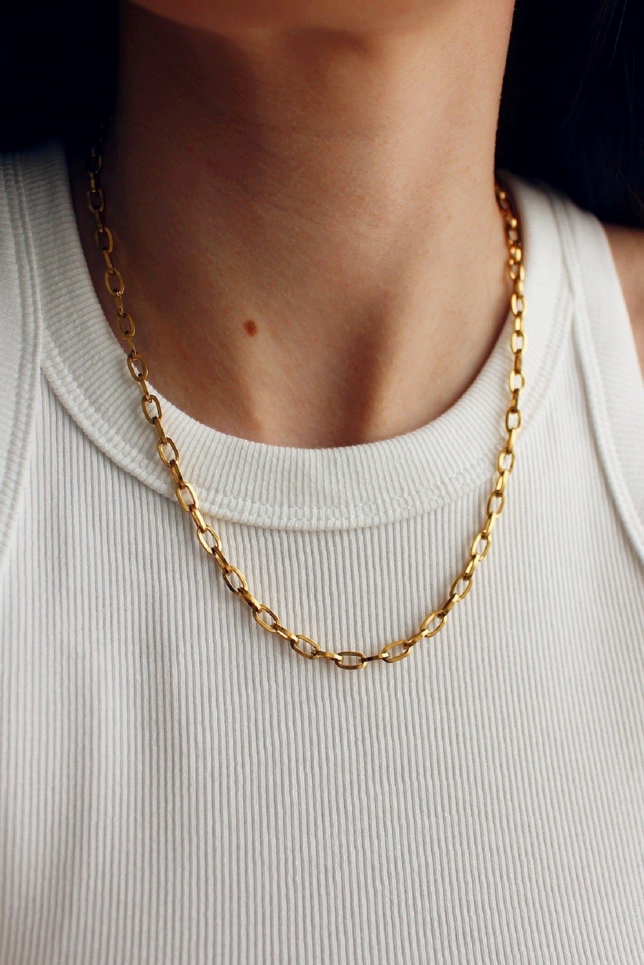 18k Gold Plated Paperclip Link Chain